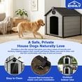thumbnail image 6 of EHHLY Large Dog House Outdoor, Extra Large 46" Insulated Igloo Design with Elevated Floor, For Large Dogs with Spacious Interior, Cement Grey, 6 of 10