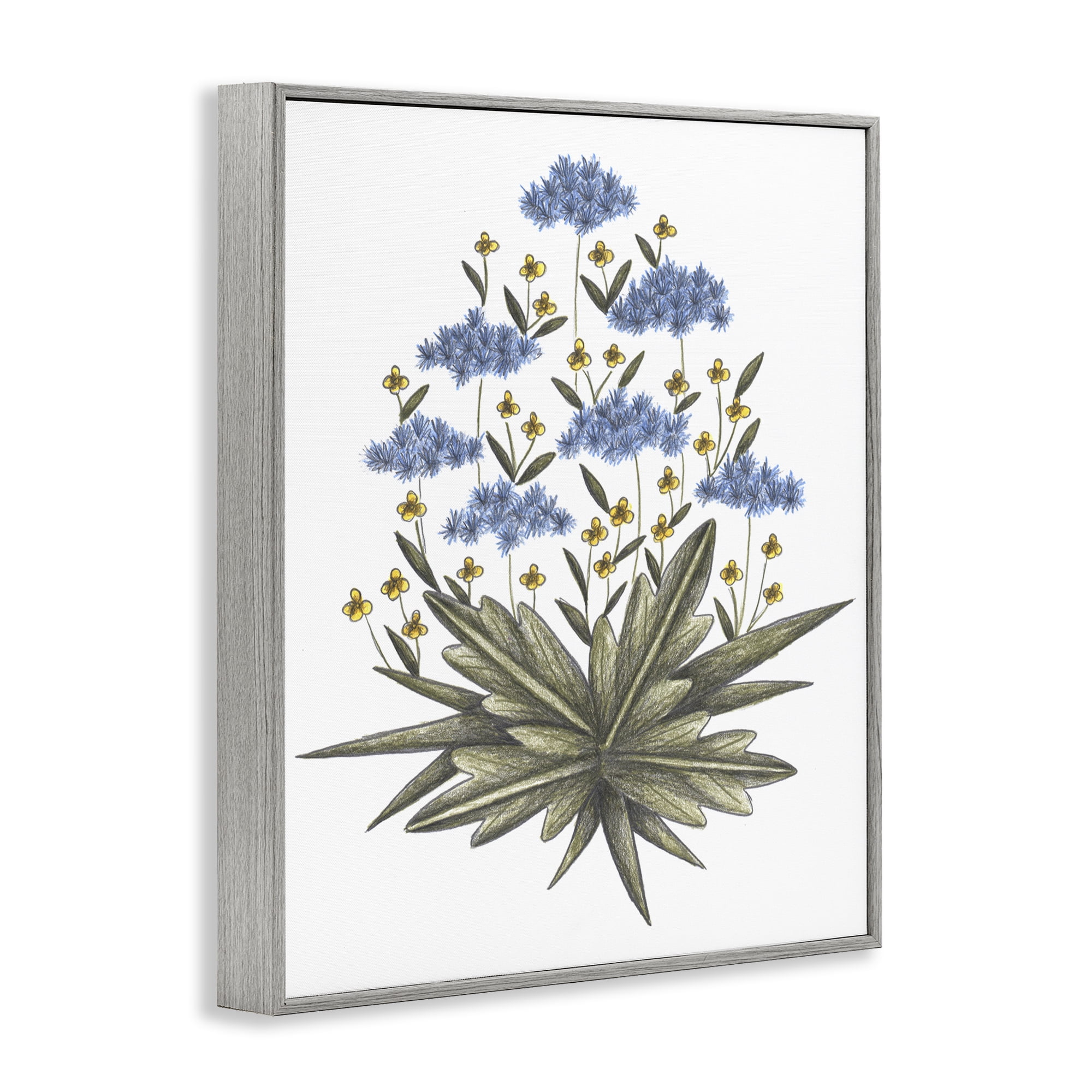 Where Wild Flowers Bloom Gray Framed Giclee Art, design by Cecilia Battaini