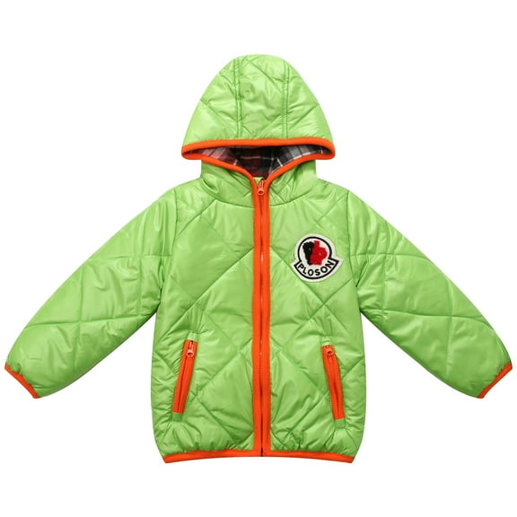 Richie House Little Boys Green Stylish Felt Patch Padding Jacket 4/5