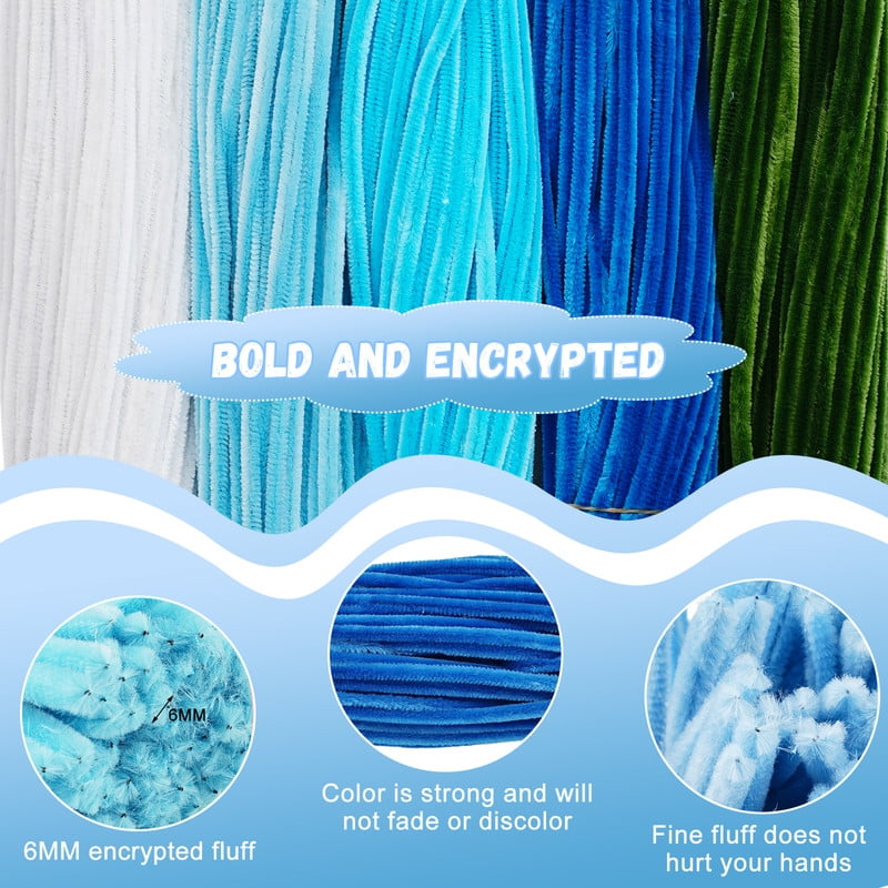 500 Pieces Pipe Cleaners Chenille Stems for Flower Craft Supplies Bulk Fluffy Fuzzy Sticks