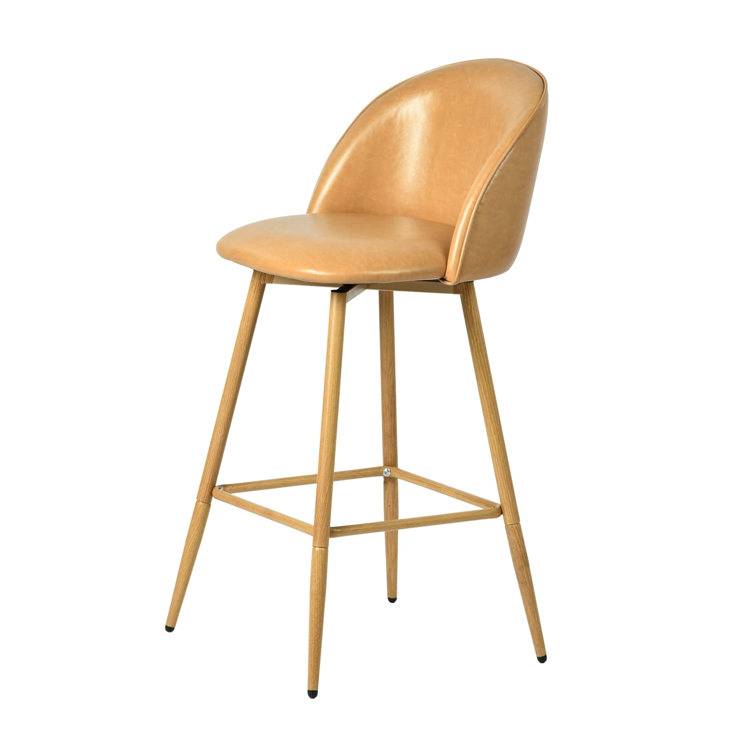 Homy Casa - Ensemble de 2 tabourets de bar contemporains, hauteur d'assise 66 cm, revêtement en tissu et pieds imitation bois
