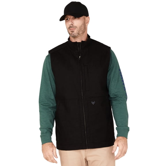 Hawx Men's Canvas Zip-Front Insulated Work Vest Black   US