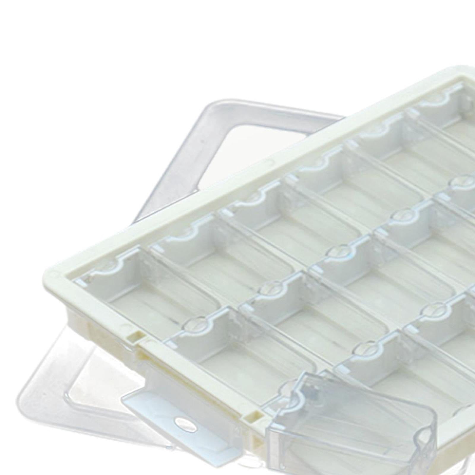 Abbraccia Bead Storage Box Bead Organizer Box Supplies Clear Container, Stackable for Beads Charms Arts and Crafts Jewelry Finding Nail 18 Grid