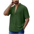 thumbnail image 5 of T-Shirts for Man Plus Size Short Sleeve V-Neck Lightweight Tops & Blouses Summer Casual Loose Fitness Pullover T-Shirt Gifts for Men Army GreenL, 5 of 10