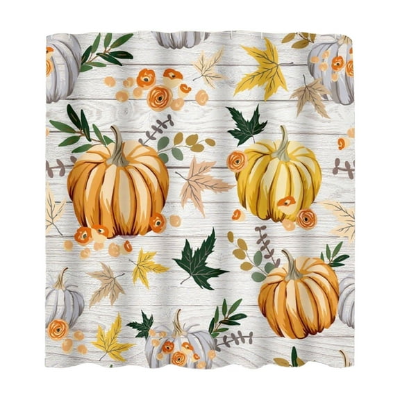 Uuiauoio Fall Pumpkin Shower Curtain, Cute Autumn Harvest Thanksgiving Fabric Shower Curtains Set for Bathroom Decorative with Hooks Bath Decor ,Punch-free Bathroom Partition Curtain