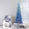 thumbnail image 4 of Costway 6 FT Blue Gradient Snow Flocked Artificial Christmas Tree with 435 Lush Branch Tips, 4 of 10
