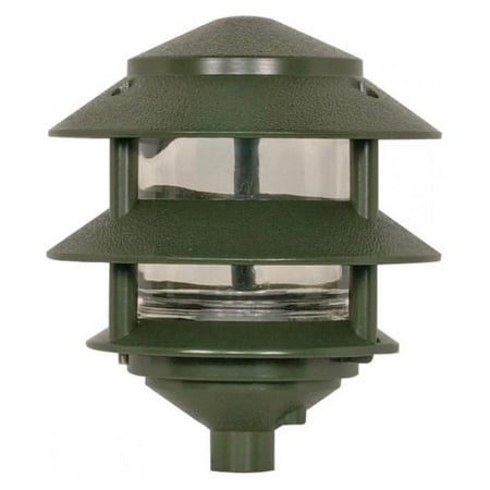 Nuvo 3-Tier PathLight Landscape Light Fixtures Small Hood Green Finish