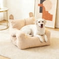 thumbnail image 4 of Bookk Cute Ear Sofa Bed & Bed Mat Bright Yellow Linen Bed For Small & Medium And Cats Soft Washable For Cats Beds &, 4 of 5