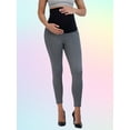 thumbnail image 2 of Savi Parker Women’s Ponte Maternity Leggings with Pockets – Pregnancy Clothes for All Seasons – 28” Inseam (S, Grey), 2 of 7