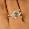 thumbnail image 5 of Round Green Sappphire & Cubic Zirconia Cluster Ring. 925 Sterlnig Silver Ring.Enagagement Ring.Gift For Her., 5 of 5
