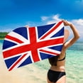 thumbnail image 4 of FastXmas British Flag Beach Towel, Microfiber Red and Blue Stripes Print Sand Free Beach Towel, Super Absorbent Lightweight Quick Dry Bath Towel Soft Skin-Friendly Sport Towels for Vacation(30"x59"), 4 of 5