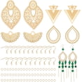 thumbnail image 2 of Stainless Steel DIY Earring Kits 20pcs Stainless Steel Earring Hooks 8Pcs Boho Earring Charms Golden Filigree Pendants 100pcs Open Jump Rings for Dangle Earring Making, 2 of 7