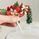 thumbnail image 4 of Mini árbol de Navidad artificial para mesa | Decoración navideña DIY para niñas con luces LED y adornos colgantes | Decoración navideña acrílica roja y verde para pasteles y exhibiciones festivas, 4 of 6