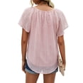thumbnail image 5 of Womens Blouses Floral Print V Neck Ruffle Short Sleeve Shirts Casual Summer Tops Blouse, 5 of 5