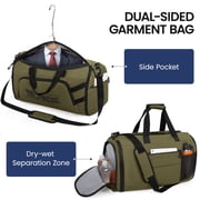 Convertible Garment Duffel Bag with Shoulder Strap, Foldable Duffle Bag for Men Women, 2-in-1 Hanging Suitcase Suit Travel Bag, Green - GB261