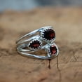 thumbnail image 4 of Natural Red Garnet Ring, 925 Sterling Silver Ring, Handmade Ring, Triple Garnet Ring, Split Band Ring, Statement Ring, Anniversary Ring,...., 4 of 4