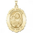 thumbnail image 2 of Picturesongold.Com Saint Joseph Religious Scalloped Oval Medal - 2/3 inch x 3/4 inch - Sterling Silver, 2 of 3