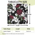 thumbnail image 2 of Square Tablecloth with Elastic Edges 36 * 36 Inch Pioneer Waterproof Bloom Red and White Rose Table Cover Washable Indoor and Outdoor for Party Kitchen Dinner Banquet Patio Picnic, 2 of 6