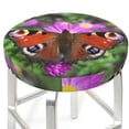 thumbnail image 3 of Kdxio Peacock butterfly Stool Covers Round,Stretch Round Bar Stool Covers Washable Bar Stool Cushion Slipcover for 12-15 Inch Chair-13 inch, 3 of 7