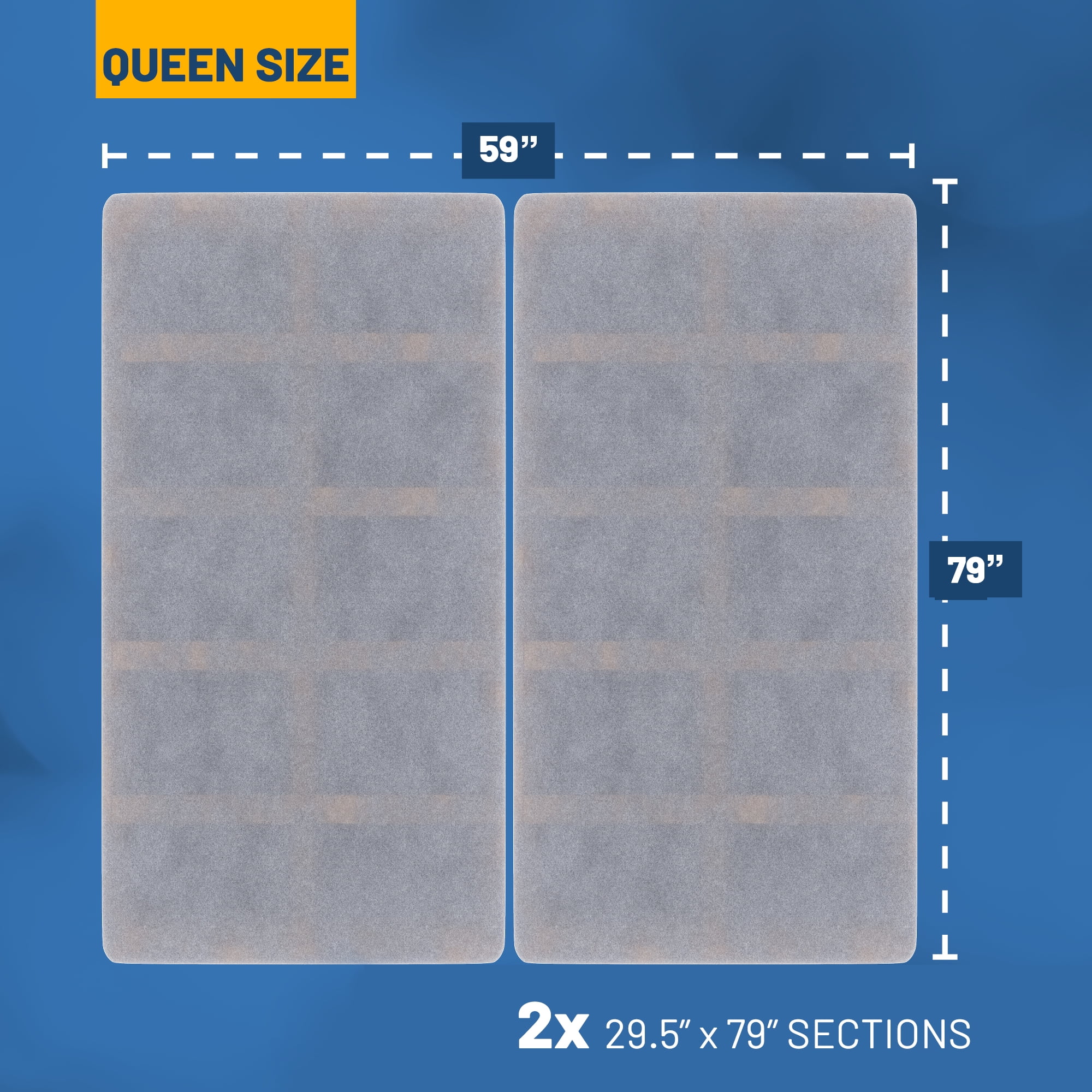 Continental Sleep, 38MM  Wood Bunkie Board for Queen Size Bed - Under Mattress Support Board, Fully Assembled, Fabric Ventilation Cover - Replaces Wooden Slats or Box Spring for Bed Frames