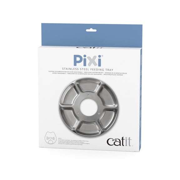 Catit Pixi 6-Meal Feeder, R/ment Tray SS