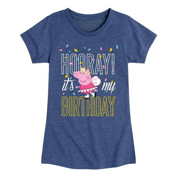 Peppa Pig - Birthday - Girls Toddler And Youth Fitted Short Sleeve Tee