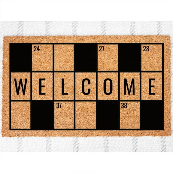 Doormat Welcome Mat Crossword Welcome Mat Engagement Gift Home Deco (18" x 30") #4469