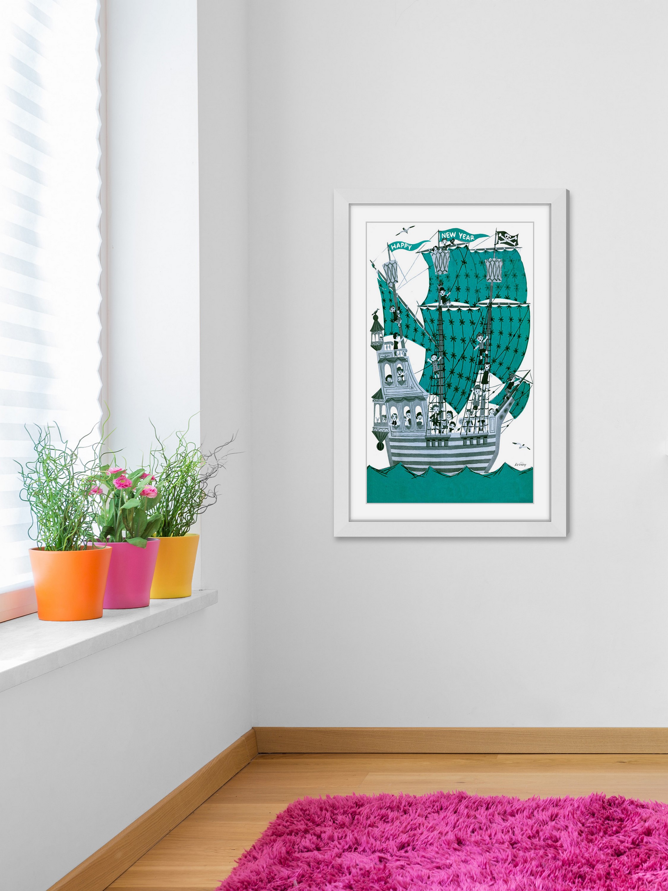 "Green Sails" Framed Painting Art Print