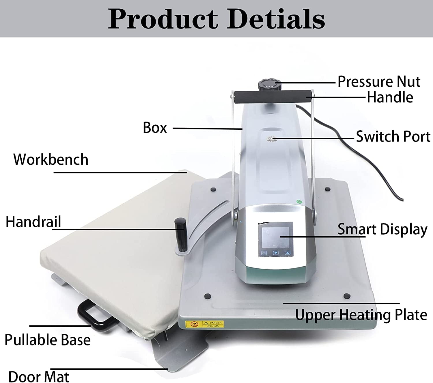 Miumaeov Heat Press Machine Pull-Out Type Shaking Head Heat Press Machine 16“x20 Enhanced T-Shirt Heat Press Machine Swing Away Magnetic Semi-Auto Design Heat Press Machine