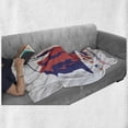 thumbnail image 6 of Texas Star Soft Flannel Fleece Throw Blanket, Texas State Map with Cowboy Silhouette Among Canyons Desert Design, Cozy Plush for Indoor and Outdoor Use, 70" x 90", Indigo and Dark Coral, by Ambesonne, 6 of 6