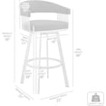 thumbnail image 4 of Armen Living Bronson Tabouret de Bar en Faux Cuir 29 Pouces Gris/acier Inoxydable, 4 of 8