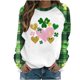 thumbnail image 3 of TaTaai Womens St Patricks Day Print Raglan Sleeve Sweatshirt Long Sleeve Crewneck Casual Loose Fit Pullover Holiday Top Gift, 3 of 5