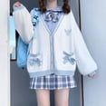 thumbnail image 1 of Suéter holgado de punto para mujer, cárdigan bordado de gran tamaño, estilo japonés, Harajuku, bonito, otoño e invierno, 2023, 1 of 5