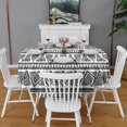 thumbnail image 2 of Black Geometric Triangle Diamond Pattern Round Tablecloth 60"x60",Wrinkle Wipeable Table Cloth for Kitchen Dining Room Picnic Patio Party, 2 of 6