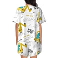 thumbnail image 3 of Lsque Dinosaur on Excavator Women's Short-Sleeved Pajama Set - 2 Piece Soft and Lightweight Sleepwear Set-3X-Large, 3 of 9