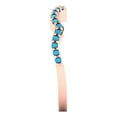 thumbnail image 4 of 0.23 ctw Wedding Band for Women - 14K Rose Gold Simulated Turquoise Stackable Eternity Ring, 4 of 6