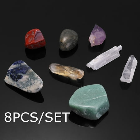 - 8PCS Natural Crystal Gemstones Quartz Minerals Stones Healing Specimen Wand Set