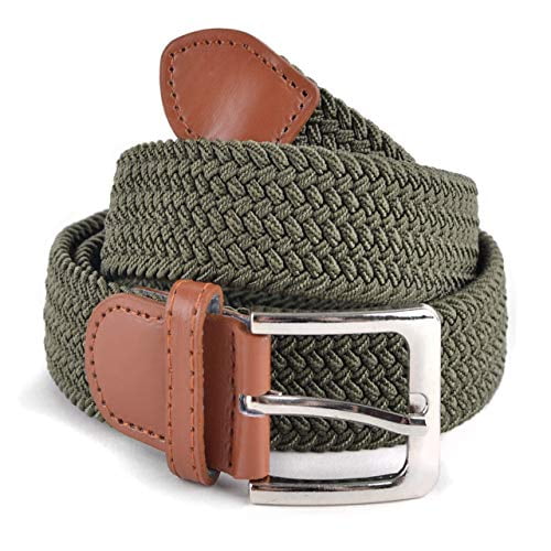 Stretch Braided Woven Belts without Holes, Elastic Casual Belts for Men
