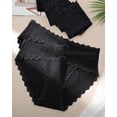 thumbnail image 4 of Aijolen Cotton Underwear for Women Lace Edge Bikini Cheeky Panties Ladies Briefs 6 Pack(L,Black), 4 of 8