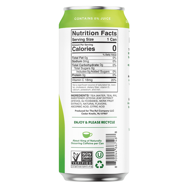 Ryl Iced Green Tea Citrus, Zero Sugar, 16 fl oz, 6 Pack photo 3