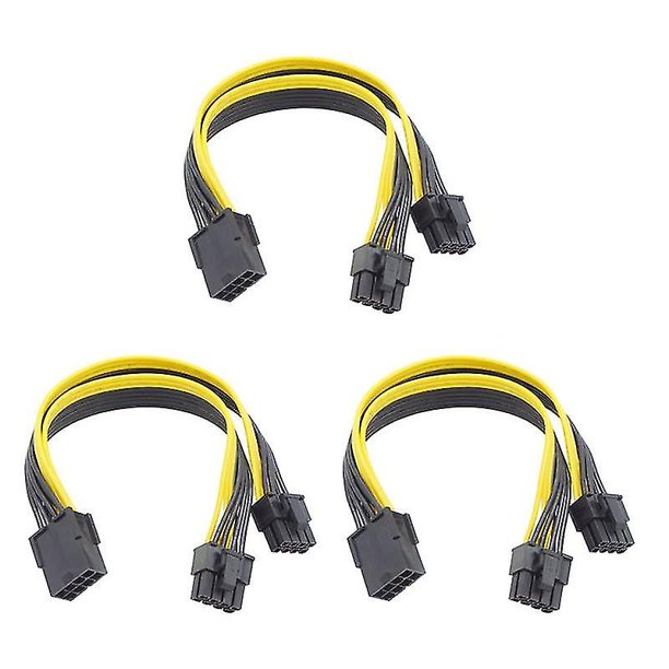 Cable divisor de fuente de alimentación Pci-e de 8 pines de 3 piezas