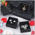 thumbnail image 4 of Lsupdaol 12 Pcs Cardboard Jewelry Gift Boxes Jewelry Boxes Packaging Small Earring Gift Box with Lids for Necklace Ring(Black,2.8 x 2.8 x 1.2 Inch), 4 of 12