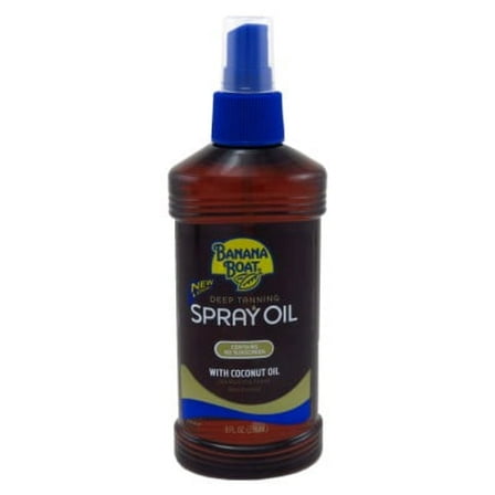 Banana Boat Deep Tanning Spray Oil 8oz Spf#0 Coconut Oil (Pack of 2)