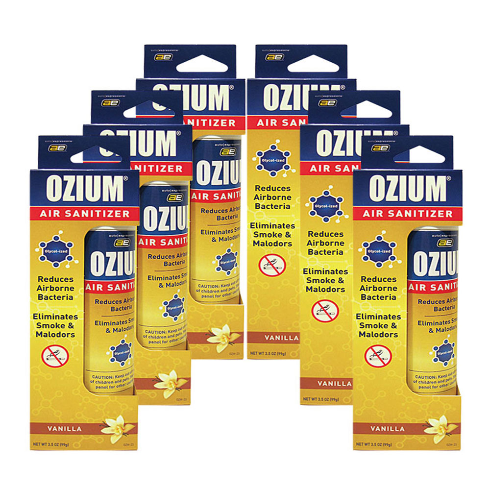 Ozium Smoke & Odor Eliminator Air Sanitizer / Freshener 3.5oz VANILLA, 6 Pack