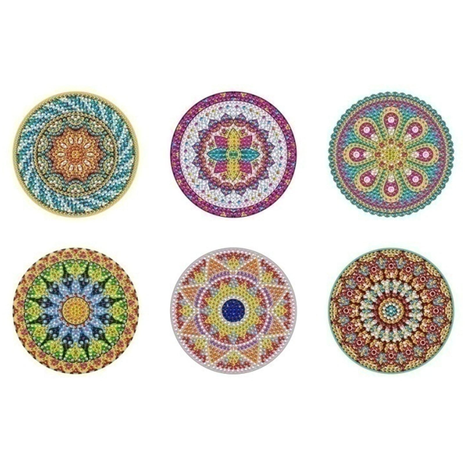 8Pcs Diamond Art Coasters Kit with Holder DIY Colorful Diamond Painting Cup  Mat〉