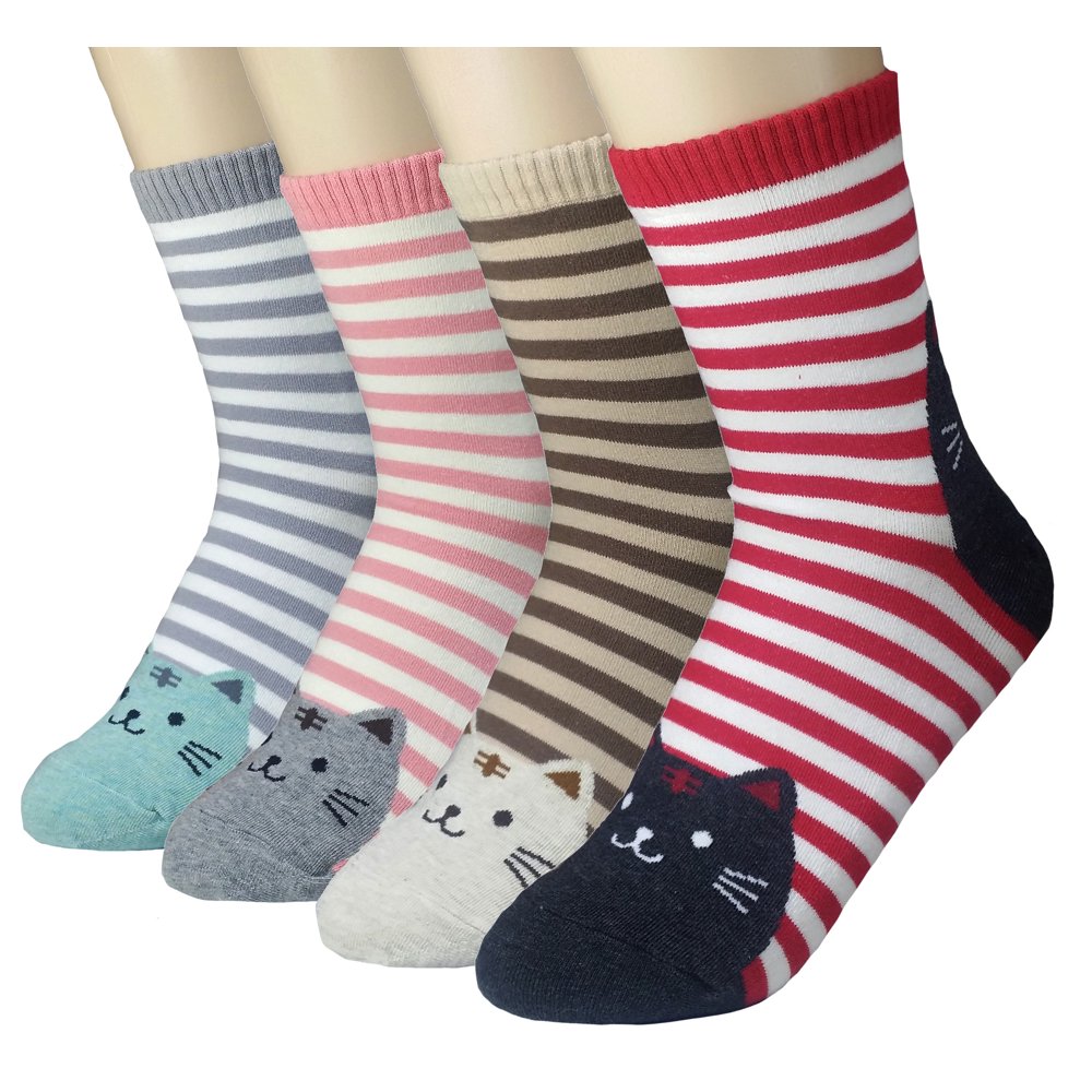 JJMax JJMax Women's Kitty Design Socks for Cat Lovers