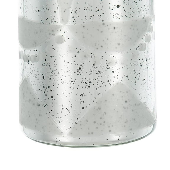 A&B Home  Antique Style Tall Glass Flower Vase with Etched Pattern - Antique Silver