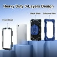 thumbnail image 3 of Case for Samsung Galaxy Tab A9 8.7 Inch 2023 Model (SM-X110/X115/X117) Contrast Color Multi-functional Cover With 360 Rotating Stand and Shoulder Strap, 3 of 8