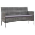 thumbnail image 5 of vidaXL 2 Piece Garden Lounge Set with Cushion Poly Rattan Grey, 5 of 5