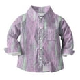 thumbnail image 4 of BRGZLK Kids Long Sleeve Button-Down Shirts Boys Girls Trendy Regular Print Classic Collared Casual T-Shirt Purple 3-4 Years, 4 of 5